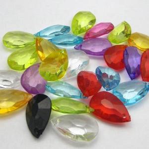 무진무역50 혼합 된 색상 투명 아크릴 Fated 눈물 비즈 매력 펜 던 트 26mm