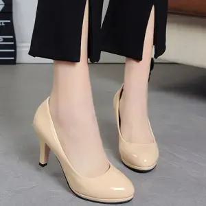 여성 4컬러 데일리 면접구두 에나멜 가보시힐