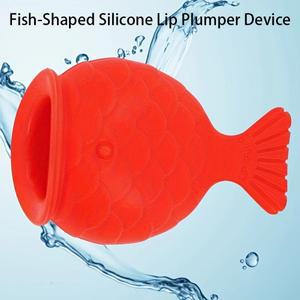1Pc 물고기  실리콘 립 플럼퍼 장치   오래  인핸서 글로스 레드와 화이트 플레이크 내추럴-