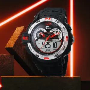 아나디지 콤비 XL 레드 남성 방수 아웃도어 군인 손목시계