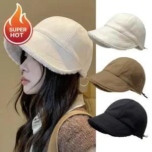 엔비 스트링 퍼 벙거지 버킷햇 챙넓은 와이드 겨울 방한모자