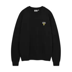 매장정품와키월리 WACKY WILLY 베이직 로고 와펜 맨투맨 블랙 MG2403CR01BK 110569