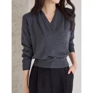 [모리스커밍홈]숄카라 겹브이넥 랩 니트_M2510KN646C