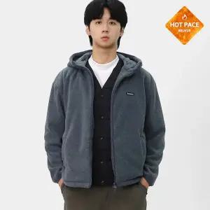 [빌리버스]남성 데일리 겨울 필수 기모 보아털 세미 오버핏 후드 후리스집업 WS208