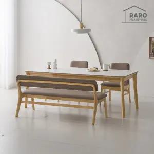 [/착불배송] 데미앙 1900 포세린 통 세라믹 낮은 6인 식탁 세트 (식탁+의자2+벤