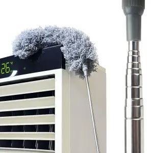 2.8m 길이조절 먼지 털이개 먼지떨이 천장 전등 청소 장대/안테나/청소/제거/거미줄/제거기/극세사/정전기