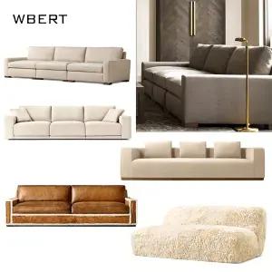 WBERT 아메리칸 Rh 소파 세트 - 거실용 패브릭/고급 천연가죽 옵션을 갖춘 맞춤형 원목 가구  완전한 솔루