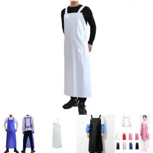 업소용 방수 앞치마 화이트 L/주방 급식 배식 급식실 조리사 식당 작업 롱 요리 식당용 위생 수산 긴 조리