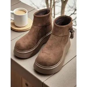 [갤러리아] [센터시티] 고세 여성 스웨이드 동글이 쁘띠 통굽 앵클부츠 OZA5F073 브라운