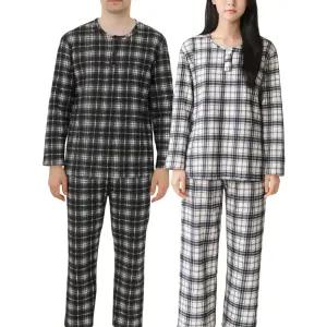 [모든GO]남성 여성 기모 체크 파자마 잠옷 상하세트 따뜻한 겨울 실내복 홈웨어 이지웨어 빅사이즈