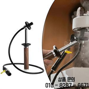커피 머신용 스팀 청소 브러시 단단한 나무 손잡이가 있는 고압 세척 도구   카페 가정용