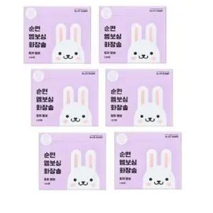 [화이트래빗] 화이트래빗 엠보싱 토끼엠보 화장솜 100매x6박스