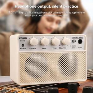 KOKKO 충전식 소형 일렉트릭 베이스 앰프 휴대용 기타 연습 스피커 일상 거리 공연용 10W