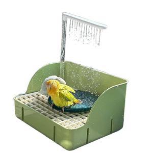 앵무새 샤워욕조 새 놀이터 더블파이프 펌프 물 그린 자동 순환 목욕