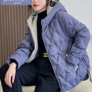 여성 패딩 모자 자켓 여성경량패딩 후드 패딩점퍼 오리털 화이트 방한 겨울