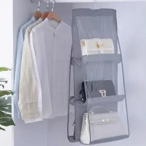 옷장 가방 정리함 핸드백 보관 수납 정리대 투명 6칸