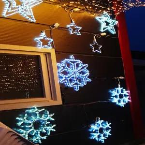 LED 눈결정 스노우 크리스마스 장식 눈꽃 트리 화단 벽면 조명 지름 50cm 70cm