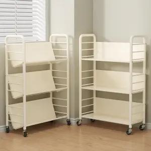 이동식 책꽂이 북트롤리 북웨건 정리함 선반 북카트 책수레 책 도서 책장 간이 수레 웨건