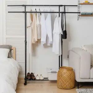 원룸 이동식 행거 신발 선반형 철제 행거 2단 정리 코트