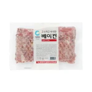 1KG 청정원 고소하고 바삭한 베이컨 냉동 돼지 앞다리살-베이컨.앞다리살