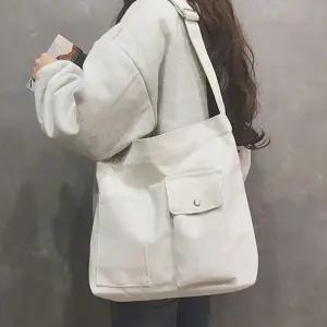 학생 숄더백 빅사이즈 데일리 투포켓 캔버스 숄더백 패브릭 가벼운 에코 에코백 크로스 가방 토트