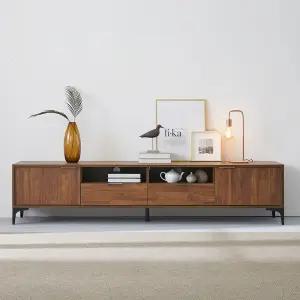 마홀앤 레터 2100 2단 거실장 W2100xD400xH466, 멀바우