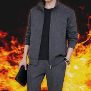 남자 트레이닝복 세트 기모 져지 운동복 남자 트레이닝 세트 데일리 겨울 상하 캐주얼 남성상