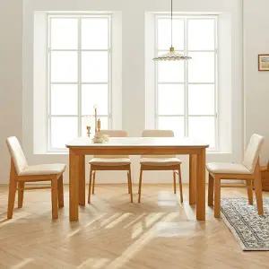 보루네오 엘리브 리움 4인용 세라믹 원목 식탁 인조가죽 의자 4개 세트 pn930