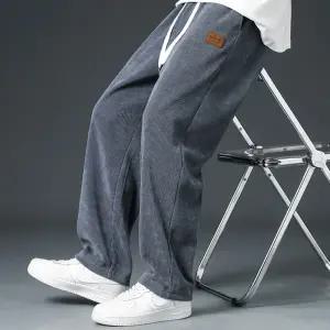 남성 기모 코듀로이 팬츠 3색상 겨울 골덴 와이드 밴딩바지 트레이닝 캐주얼 통바지