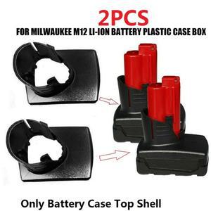 밀워키 호환 48112411용 M12 리튬 이온 배터리 플라스틱 케이스 상단 쉘 부품 2개