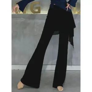 무용 입시복 재즈바지 부츠컷 트레이닝팬츠 팬츠 연습용 진위블랙 S