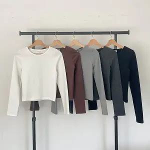 [다잇템]여자 U넥 편한 긴팔이너 잔골지 양기모 티셔츠