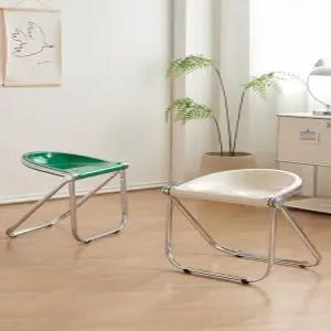 아크릴 의자 반달 거실 모듈체어 고스트 접는 두꺼운 네일샵 스툴 투명 접이식 폴딩체어 간이