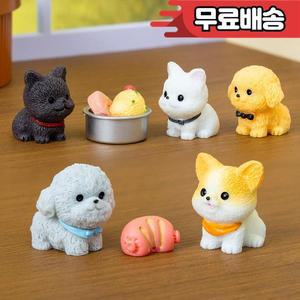 12/14pcs  시뮬레이션 개 강아지 동물 장식 수 공예 미니어처 그 분재 Microlandscape 요정
