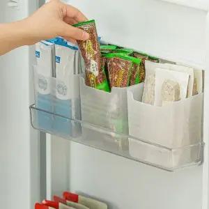 냉장고 정리 수납 트레이 도어 문짝 칸막이 오픈형 반투명 포켓 홀더 정리함 10개 1세트 소스 미니 용기 투