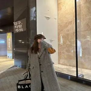가을신상 여자울모직코트 헤링본롱코트 겨울코트