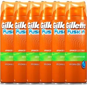 질레트 퓨전 하이드라 센서티브 스킨 쉐이빙 젤 195g 200ml 6개