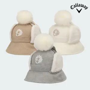 [캘러웨이코리아정품] 25년 신상품 우먼스 폼폼 이어워머 버킷햇 골프모자