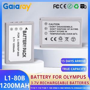 LI-80B 카메라 배터리 1200mAH 리튬 충전식 (올림푸스 T110 T100 X960 미놀타 디이지엠 E40 E50 용)