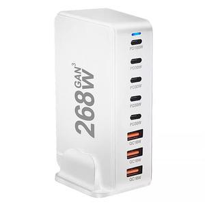 고속 충전기 멀티 C타입 8포트 268W USB PD 고출력 검은색 5C3A