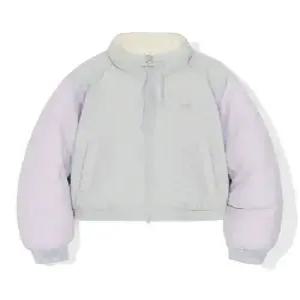 코드그라피 codegraphy (우먼) 웨이브 로고 컬러 배색 리버시블 패딩퍼플