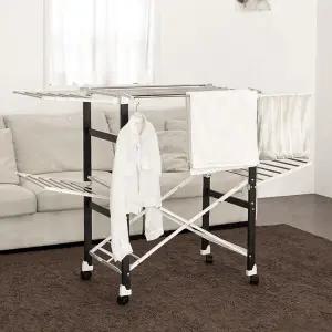 국산 튼튼한 엔드세이브 폴딩 빨래건조대 블랙 이동접이식 이불건조대