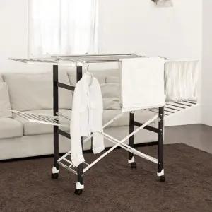 국산 튼튼한 엔드세이브 폴딩 빨래건조대 블랙 이동접이식 이불건조대