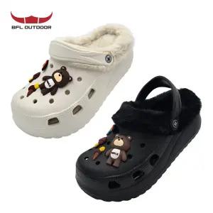 EVA 방한 슬리퍼 발편한 털 샌들 남녀공용 겨울 커플 방한화