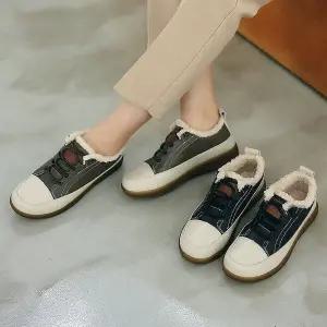 보솜이 털 기모 여자 학생 성인 방한 여성 겨울스니커즈