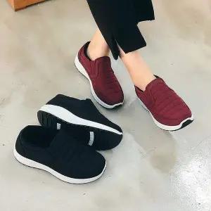 9898九 패딩 여자 어머니 할머니 털방한화 여성 겨울슬립온