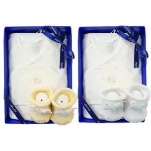 [갤러리아] (압소바출산,태교,아기세트)호싱배냇슈트+첼시양말2종세트(A1A-10104SET)