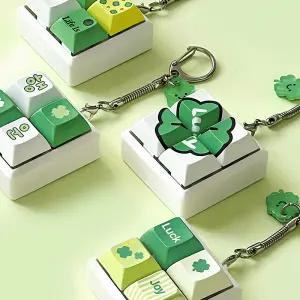 청축 키캡 키링 4구 기계식 키보드 키캡 열쇠고리 데스크테리어 굿즈