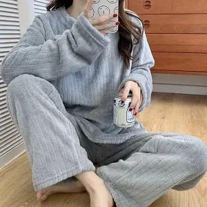 쉬블림로브 (상의+하의) 여성 극세사 패턴 수면잠옷 GWD0010