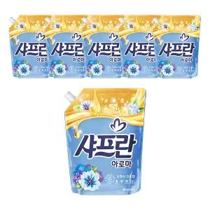 샤프란 아로마 섬유유연제 프레쉬 아로마 리필 2.1L, 6개